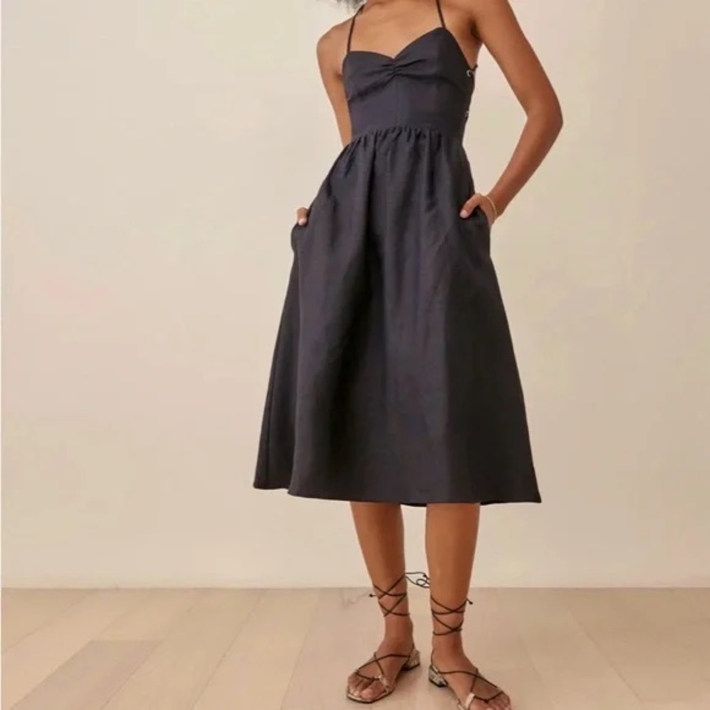Reformation pepper linen summer midi dress